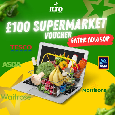 🛒 £100- Supermarket Voucher 50p! 🍎