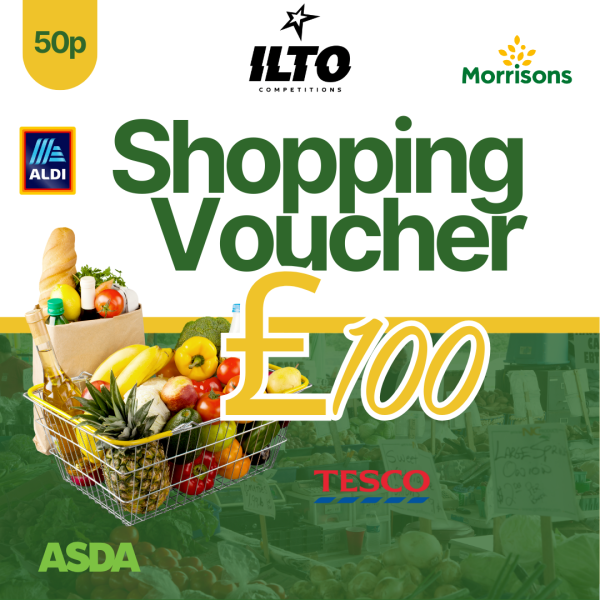🛒 £100- Supermarket Voucher 50p! 🍎
